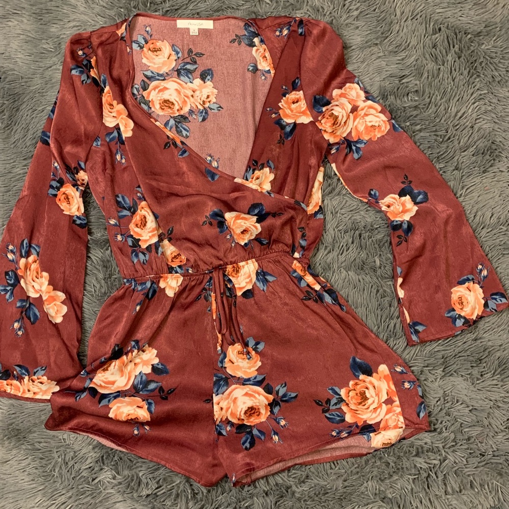 Purple Floral Romper